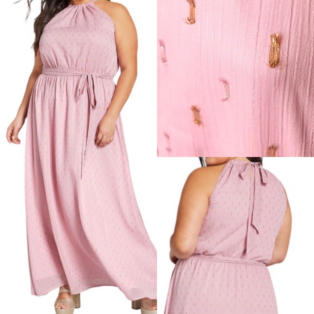 Modcloth Illuminated Elegance Maxi Dress Pink XL